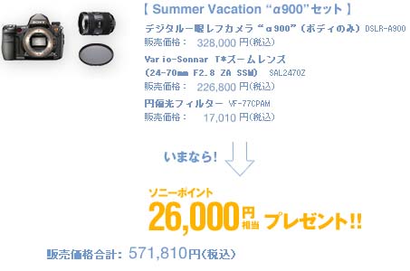 夏のご提案  α900セット